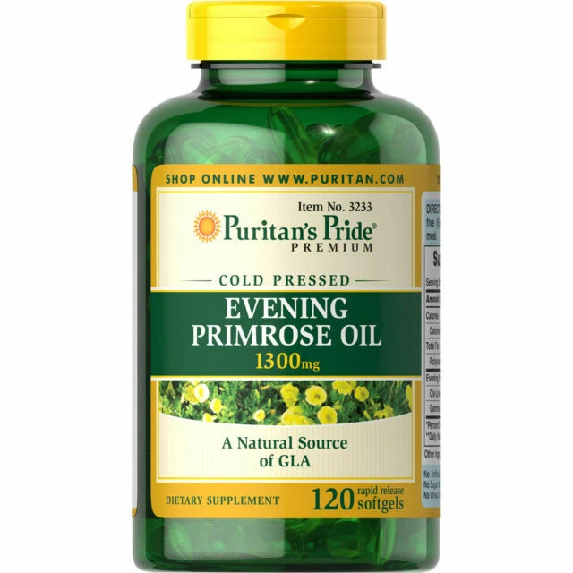 Puritan's Pride Evening Primrose Oil 1300mg Softgel (Pack of 120) (3233)