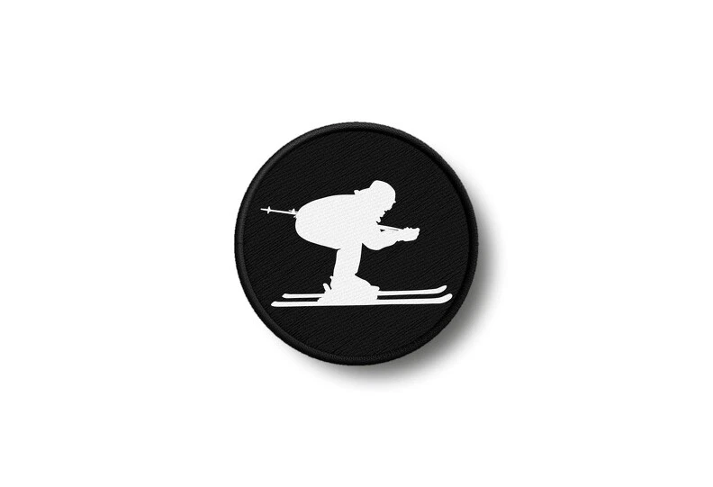 Patch badge print iron on glue ski ref2