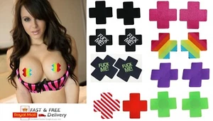 Night Party Cross Nipple Cover Breast Stickers Self Adhesive Bra Set Accessory - Picture 1 of 37