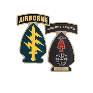 MONEDA DESAFÍO BOINA VERDE DIVISIÓN AEROTRANSPORTADA GUARDABOSQUES FUERZAS ESPECIALES EJÉRCITO - Imagen 1 de 1