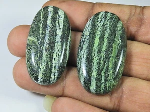 40-41 mm natürlicher grüner Schweizer Opal 2 Stck. ovaler Cabochon loser Edel... - Bild 1 von 9