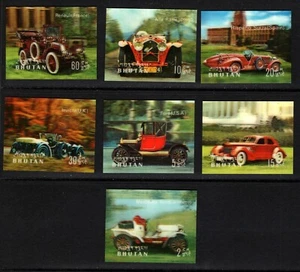 OPC Bután 3D Coches Antiguos Automóviles Lote de 7 MNH 49608 - Imagen 1 de 1