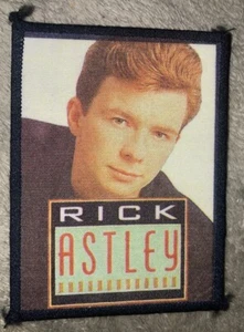 Rick Astley Patch in rete di raso 4,25” x 3,25” pollici - Foto 1 di 2