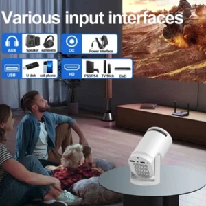 Mini 180º 1080p Smart Beam Mini Projector - Wired USB Home Office Entertainment - Picture 1 of 10