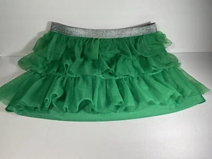 Girls XL 14-16 Green St. Patrick’s Day Tulle Tutu Skirt With Silver Band Waist - Picture 1 of 6
