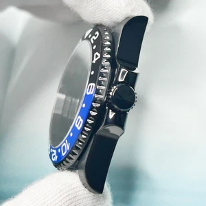 Batman Black Steel 40mm Watch Case Mod For NH35 NH36 Movement Sapphire Glass - Picture 1 of 5