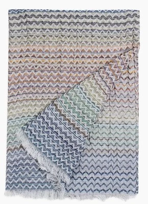 MISSONIHOME Missoni Home Simone Throw Zigzag Blanket Italy Chevron Linen 39"x75" $615 New