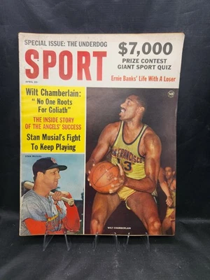 1963 年 4 月体育杂志-WILT CHAMBERLAIN、STAN 音乐、ERNIE BANKS 和其他 — 第 1/4 张图片