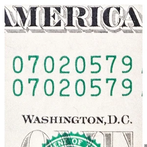 Same Matching Serial Number $1 Bill. Duplicate Serial Number. Unique Dollar. - Picture 1 of 4