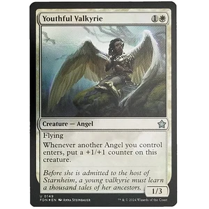 x1 Foil Youthful Valkyrie FDN MTG M/NM Uncommon White Creature Angel Foundations - Picture 1 of 3