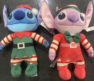 NEU Disney Stitch und Engel Elfe von Lilo & Stitch Holiday Plüsch 14 Zoll - Bild 1 von 4