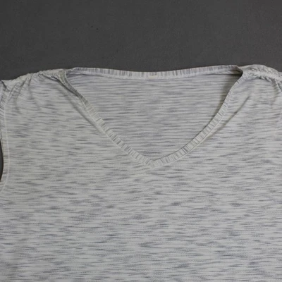 Lululemon Shirt Womens 8 Gray White Heathered V Neck Sleeveless Tank Top Yoga - Image 1 of 4