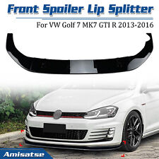 Car Front Bumper Spoiler Lip Kit For VW Golf 7 MK7 GTI R Rline 2013-2016 Black