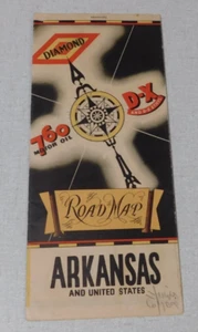 1940's Diamond D-X oil company gas station map of Arkansas - Picture 1 of 4