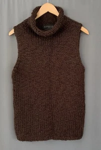 Express Grobstrick Pullover Vintage Large Braun Wollmischung Ärmellos Tunika - Bild 1 von 18