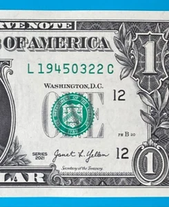1945 March 22 : L 19450322 C BIRTHDAY NOTE $1 One Dollar Bill *UNC* - Picture 1 of 3