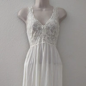 Shadowline Sheer Nylon Ivory Nightgown Size S - Picture 1 of 2