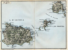 Ischia Procida Forio 1927 picc. mappa orig. Barano Serrara Casamicciola Lacco