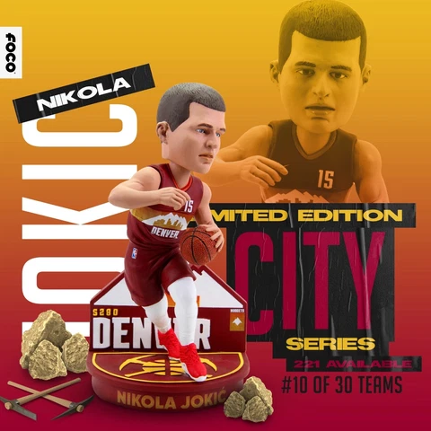 NIKOLA “The Joker” JOKIC Denver Nuggets NBA “City Jersey” Bobblehead #/221 NIB! Cover