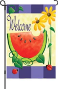 Bandera de jardín de bienvenida Watermellon PR 51736 - Imagen 1 de 1