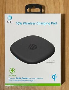 AT&T 10W Fast Wireless Charging Pad With USB-A to USB-C Cable Qi - Black