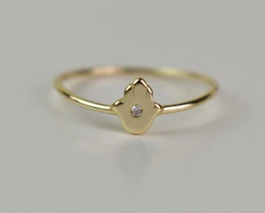HAMSA RING WITH DIAMOND 14K YELLOW GOLD 0.02CT VS1 CLARITY G COLOR - Picture 1 of 4