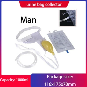 1pcs men's urine bag bed breathable incontinence collector with catheter 1000ml - Picture 1 of 7