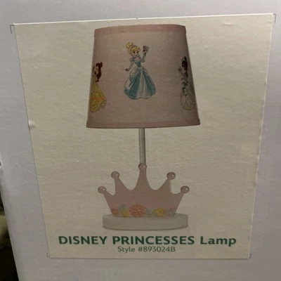 Lambs & Ivy Disney Princesses Pink Crown Nursery Lamp with Shade & Bulb - Image 1 of 4
