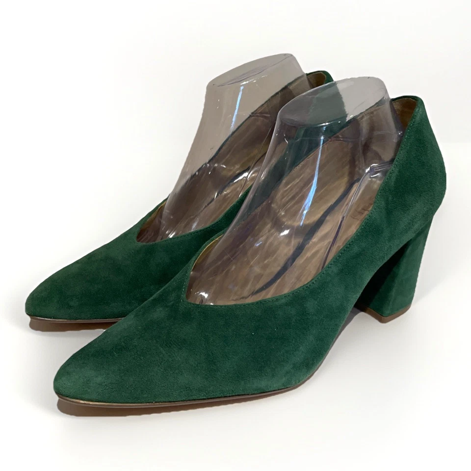 Naturalizer зеленый замшевые туфли-лодочки женщин 9 Вт блок каблуки вкратце носок классический - Изображение 1 из 4