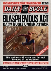 MTG Blasphemous Act 1998 Rare Secret Lair Marvel's Spider-Man: Daily Bugle News - Picture 1 of 1