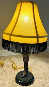 A Christmas Story Leg Lamp 18" Fishnet Stocking High Heel Shoe Desk Table Lamp - Picture 1 of 7