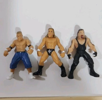 Lote de 3 mini figuras de acción WWE Micro Aggression 2" Jakks Pacific 2006 Foto 1 de 4