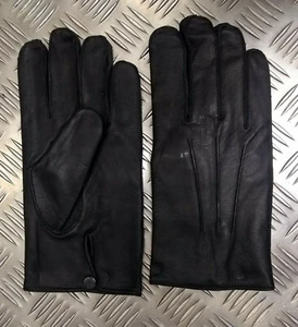 Genuino Military Issue Oficiales Cuero Negro Suave Forro 3 Dardo Desfile Guantes - Imagen 1 de 8