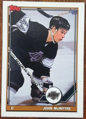1991-92 TOPPS JOHN MCINTYRE LOS ANGELES KINGS CARD #37 NM/MT - Image 1 of 2
