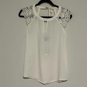 Blusa Camisa Express Mujer Talla Pequeña S Blanca Sin Mangas 100% Poliéster Nueva con Etiquetas - Imagen 1 de 14
