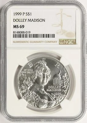 1999-P $1 Dolley Madison Commemorative Dollar NGC MS69 - Image 1 of 4