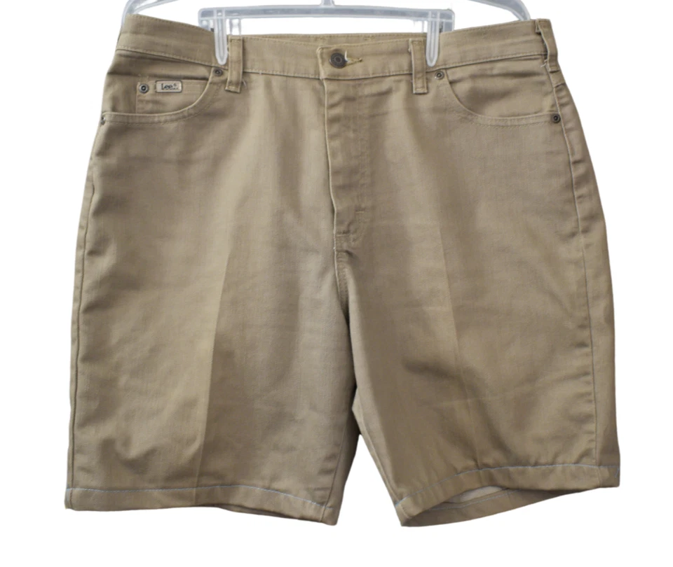 Lee Relaxed Straight Leg At The Waist Shorts Womens 12 Denim Tan Brown - Image 1 of 4