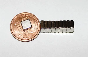 10 Stück Neodym Quadrat Magnete 5 x 5 x 2 mm Powermagnet für Reedkontakte - Picture 1 of 1