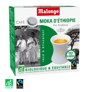 Malongo Moka D'Ethiopie Espresso 160 Pads - Bio/Fair Trade - 100 % Arabica 123Sp