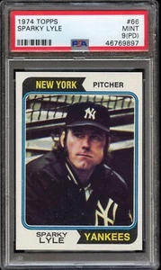 PSA 9 pd 1974 TOPPS #66 SPARKEY LYLE NEW YORK YANKEES **NICE CARD** - Picture 1 of 2