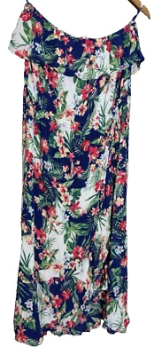 Vestido Sofia Vergara Sin Mangas Hawaiano Luau XL Tropical Resort Maxi Floral Foto 1 de 4