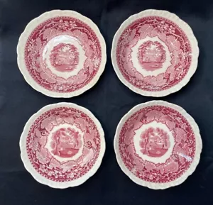 Vintage MASON’S Vista Pink Lot Of 4 Berry /Sauce Bowls - Picture 1 of 24