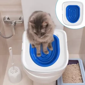 Cat Toilet Trainer Reusable Toilet Training Seat For Cats Plastic Litter Box Mat - Picture 1 of 15