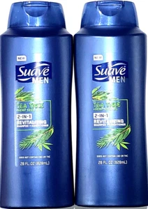 Suave Men Tea Tree Hemp Seed Oil Shampoo Conditioner 28 Oz 2 In 1, LOT 2 bottles - Picture 1 of 4