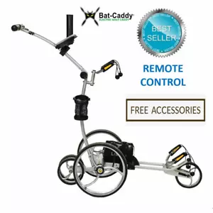 Silver BATCADDY X8R Adv XL Li Remote Electric Powered Golf Cart+FREE Accessories - Picture 1 of 11