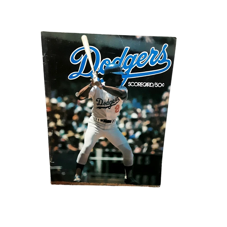 1977 Los Angeles Dodgers Angels Scorecard Magazine Rick Rhoden autógrafo Foto 1 de 4