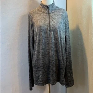 Half Zip Front Jacket, Gray, Large, All In Motion - Picture 1 of 12
