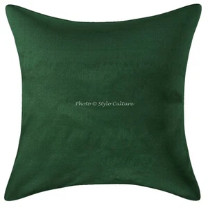 Decorative Polydupion Throw Pillows Green 16x16 Solid Plain Cushion Cover - Picture 1 of 3