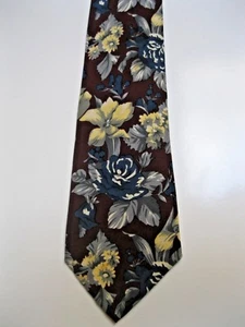 Serica Bergdorf Goodman Silk Mens Floral Printed Tie 3 1/8" Wide Italy EUC - Picture 1 of 4