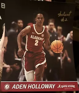 2025 University Of Alabama Aden Holloway Autographed 8 /10 Photo Basketball - Picture 1 of 2